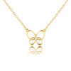 Gold Plated Butterfly Necklace with 3 CZ Stones in the Middle