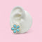 Gold Plated Large Turquoise Flower Earring with CZ Halo