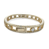 Gold Plated Bangle with Mother of Pearl and Gold Plated Clovers