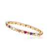 Alternating Gold Circles & Colorful Hearts Bangle