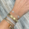 3 Pave Jewish Stars Bracelet