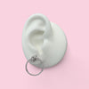 Open Circle Earring with Multi Shaped CZs on Top - 2 Colors Available