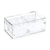 Lucite 2 Removable Compartment Dish Set With Cover - White Pearl