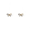 14K Yellow Gold Tiny Bow Screwback Earrings