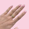 Gold Plated Horseshoe Link Ring with CZ Stones