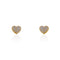 14k Small Pave CZ Heart Earrings With Ridged Border