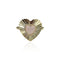 Gold Plated Ruffle Heart Ring With Rose Quartz Center