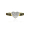 Gold Plated Diamond Cut Band Ring with Pave Heart