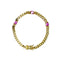 Gold Plated Cuban Link Bracelet with 3 Pink CZ Stones