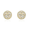 Gold Plated Round Earrings With Pearls And CZ Stones
