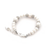 Pearl Baby Bracelet with 3 Larger Pearls and CZ Rondels