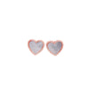 Medium Size Heart Earrings With CZ Stone Border