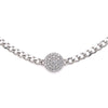 Cuban Link Chocker Necklace with Pave Circle