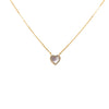 Small Mother of Pearl Heart Necklace with CZ Halo