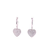 Huggie with Dangling Pave Heart Earring Silver Itsallagift