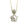 Small CZ Flower With Mother Of Pearl Flower Necklace Gold Itsallagift