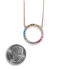 Rainbow CZ Open Circle Necklace Itsallagift