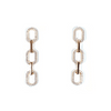 Link Styled Earrings With Pave' Accent Rose Gold Itsallagift