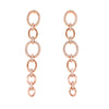 Long Link Styled Earrings With CZ Border Rose Gold Itsallagift