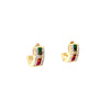 Small U Shaped Rainbow Baguette Huggie Earrings Itsallagift